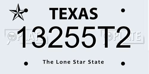 13255T2 Texas License Plate