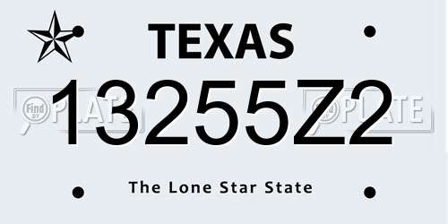 13255Z2 Texas License Plate