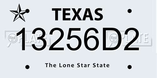 13256D2 Texas License Plate