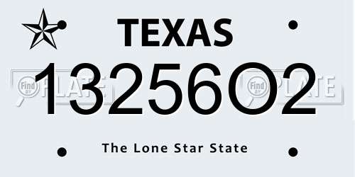 13256O2 Texas License Plate