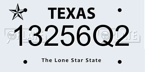13256Q2 Texas License Plate