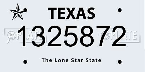 1325872 Texas License Plate