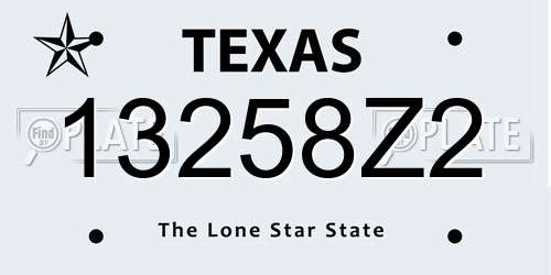 13258Z2 Texas License Plate