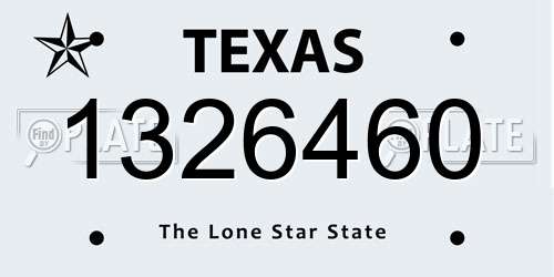 1326460 Texas License Plate