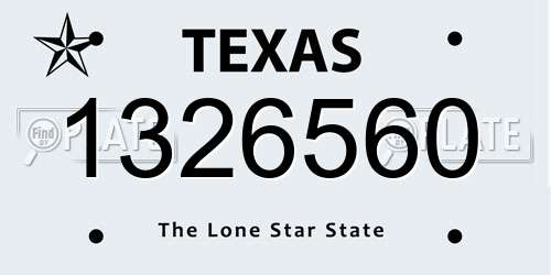 1326560 Texas License Plate