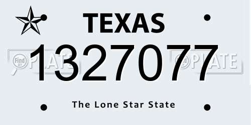 1327077 Texas License Plate