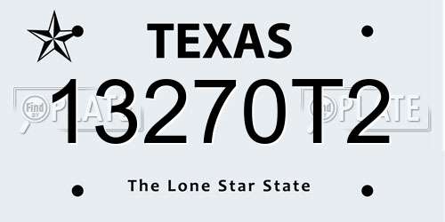 13270T2 Texas License Plate