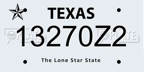 13270Z2 Texas License Plate