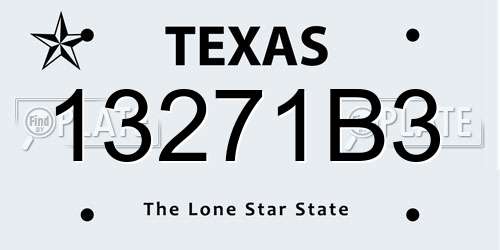 13271B3 Texas License Plate
