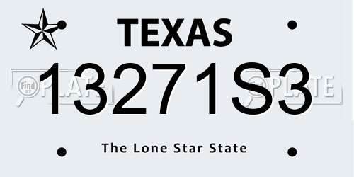 13271S3 Texas License Plate