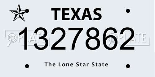 1327862 Texas License Plate