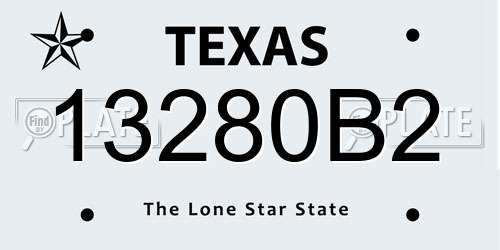 13280B2 Texas License Plate