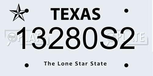 13280S2 Texas License Plate