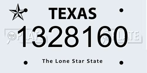 1328160 Texas License Plate