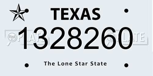 1328260 Texas License Plate