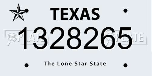 1328265 Texas License Plate