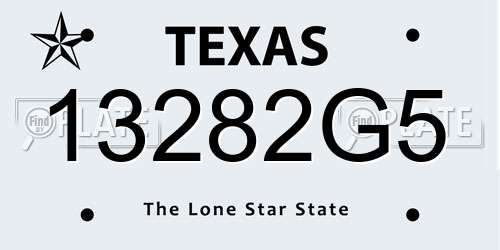13282G5 Texas License Plate