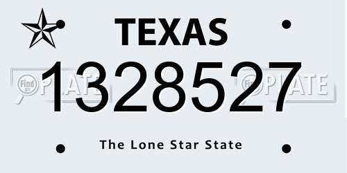 1328527 Texas License Plate