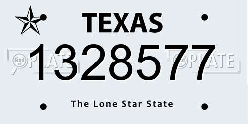 1328577 Texas License Plate