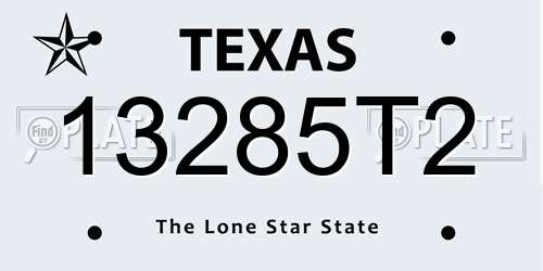 13285T2 Texas License Plate