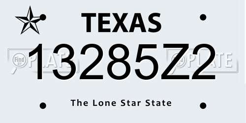 13285Z2 Texas License Plate