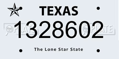 1328602 Texas License Plate