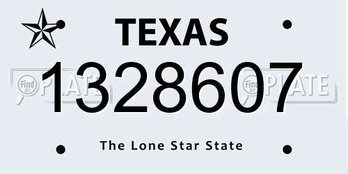 1328607 Texas License Plate