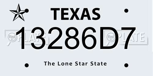 13286D7 Texas License Plate
