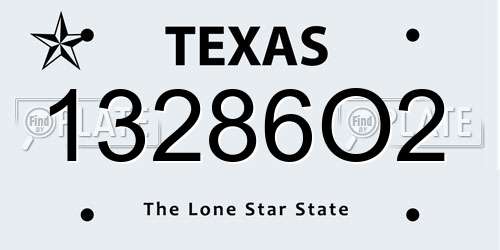 13286O2 Texas License Plate