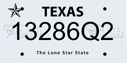 13286Q2 Texas License Plate