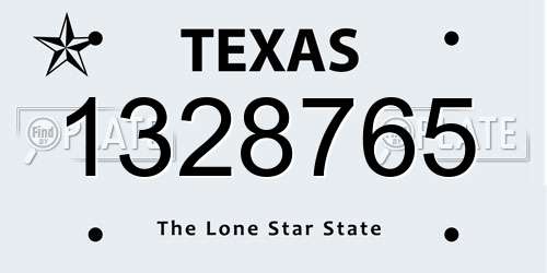1328765 Texas License Plate