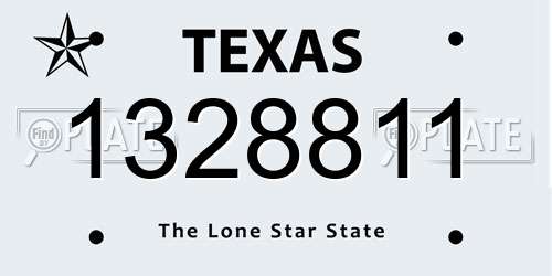 1328811 Texas License Plate