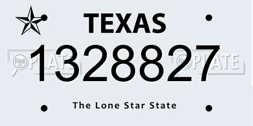 1328827 Texas License Plate