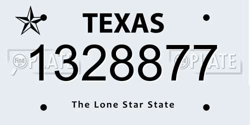 1328877 Texas License Plate