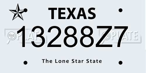 13288Z7 Texas License Plate