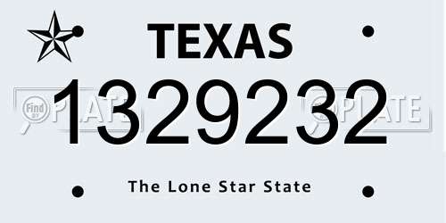 1329232 Texas License Plate