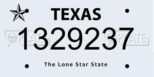 1329237 Texas License Plate