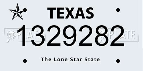 1329282 Texas License Plate