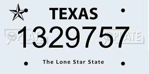 1329757 Texas License Plate