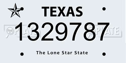 1329787 Texas License Plate