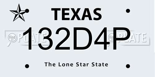 132D4P Texas License Plate