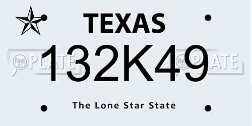 132K49 Texas License Plate