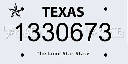 1330673 Texas License Plate