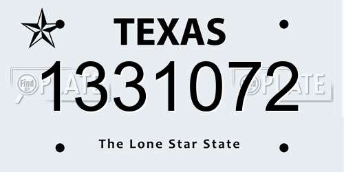 1331072 Texas License Plate