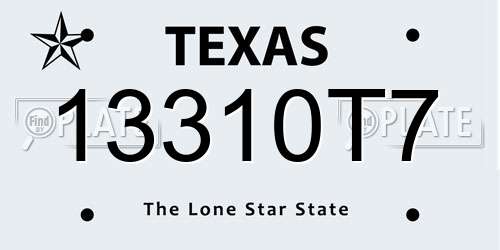 13310T7 Texas License Plate