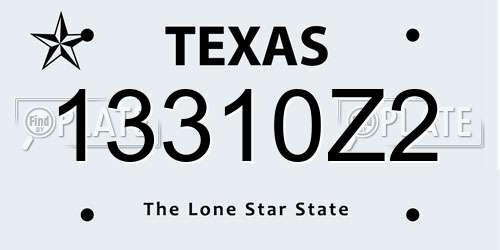 13310Z2 Texas License Plate