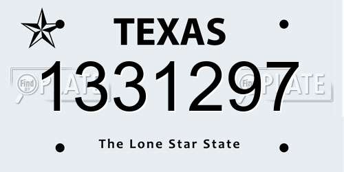 1331297 Texas License Plate