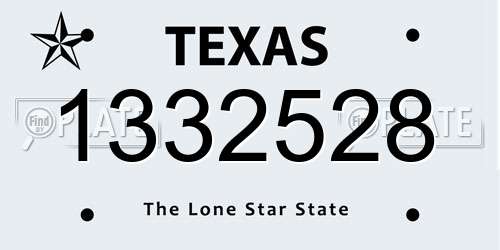 1332528 Texas License Plate