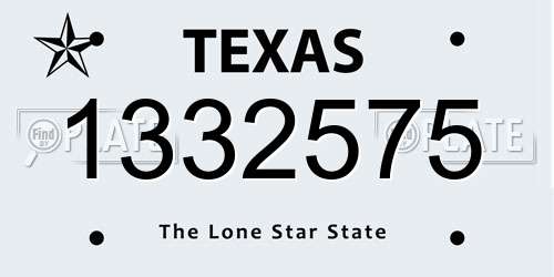 1332575 Texas License Plate