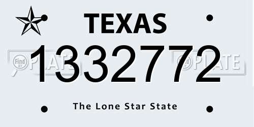 1332772 Texas License Plate
